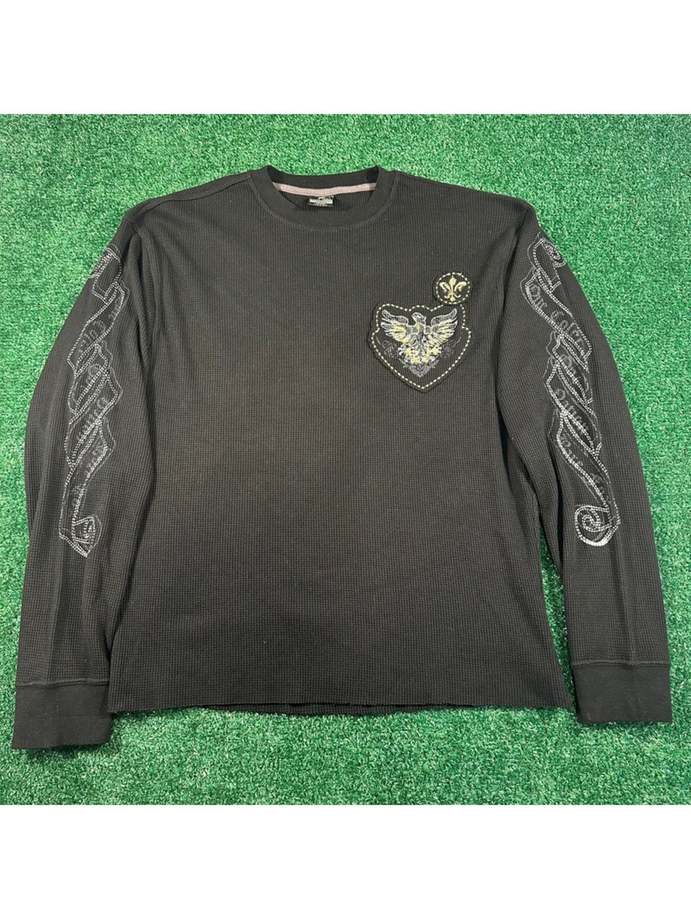 Bare Fox 2000s Rhinestone Thermal Waffle Shirt size 2XL